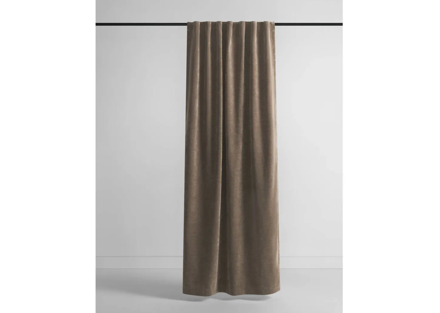 Adalee Velvet Curtain Panel 96" Mushroom