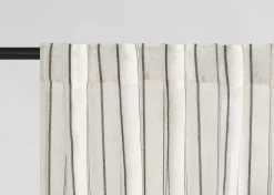 Aelene Striped Curtain Panel 96" Ivory/Black