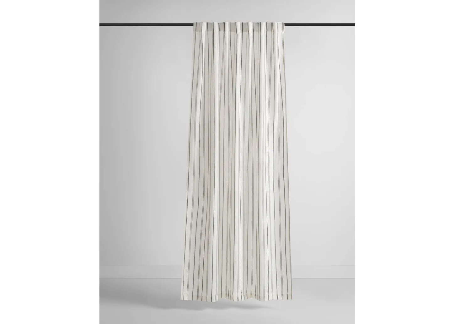 Aelene Striped Curtain Panel 96" Ivory/Black