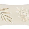 Cambria Cotton Leaf Pillow 14x24 Ivory