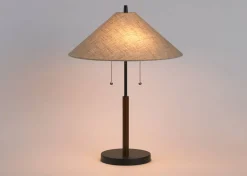 Cayley Table Lamp Walnut/Black