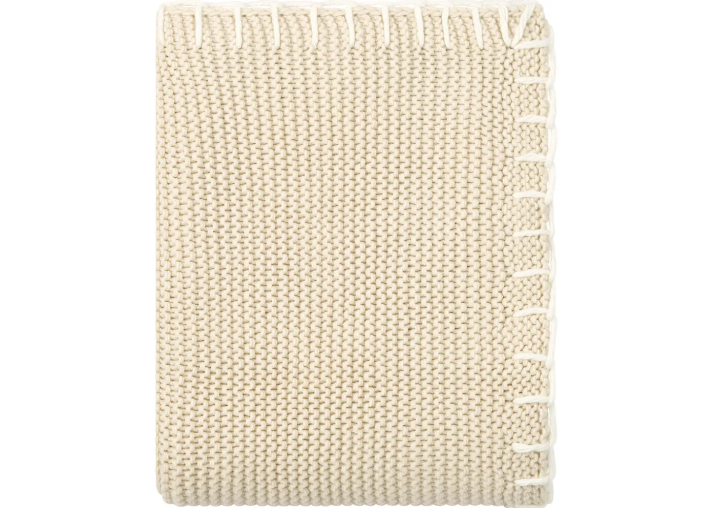 Chelsie Throw Sand/White