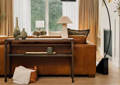 Gaetano Leather Sofa -Saddle Tan