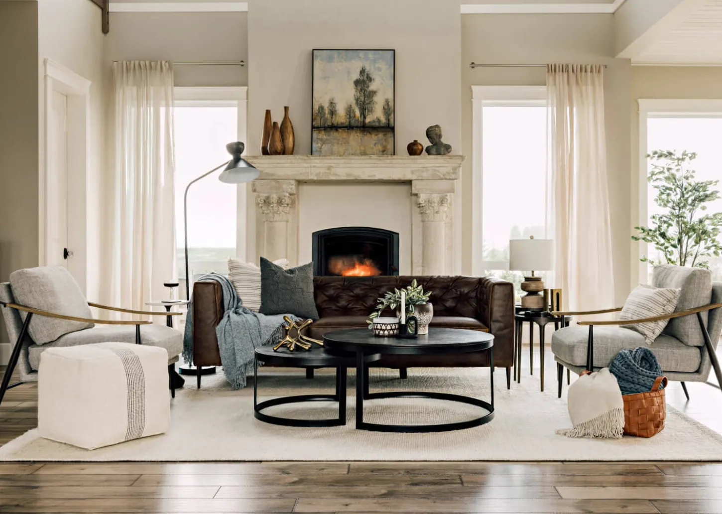 Irwin Recycled Metal Nesting Coffee Table Set