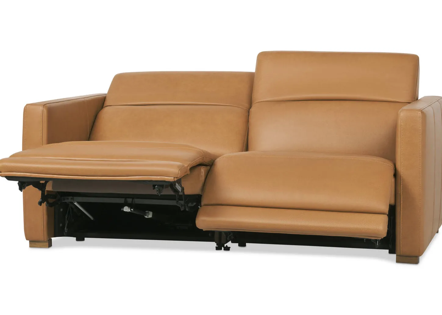 Jaxon Leather Reclining Sofa -Zen Toffee
