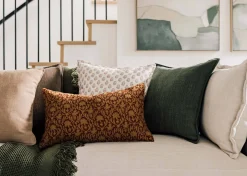 Kavya Cotton Pillow 14x24 Rust