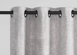 Kendra Curtain Panel 96" Grey/Black Grommet