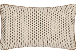 Lorah Cotton Pillow 14x24 Ivory/Brown