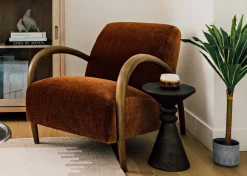Marsala Recycled Metal Accent Table -Bronze