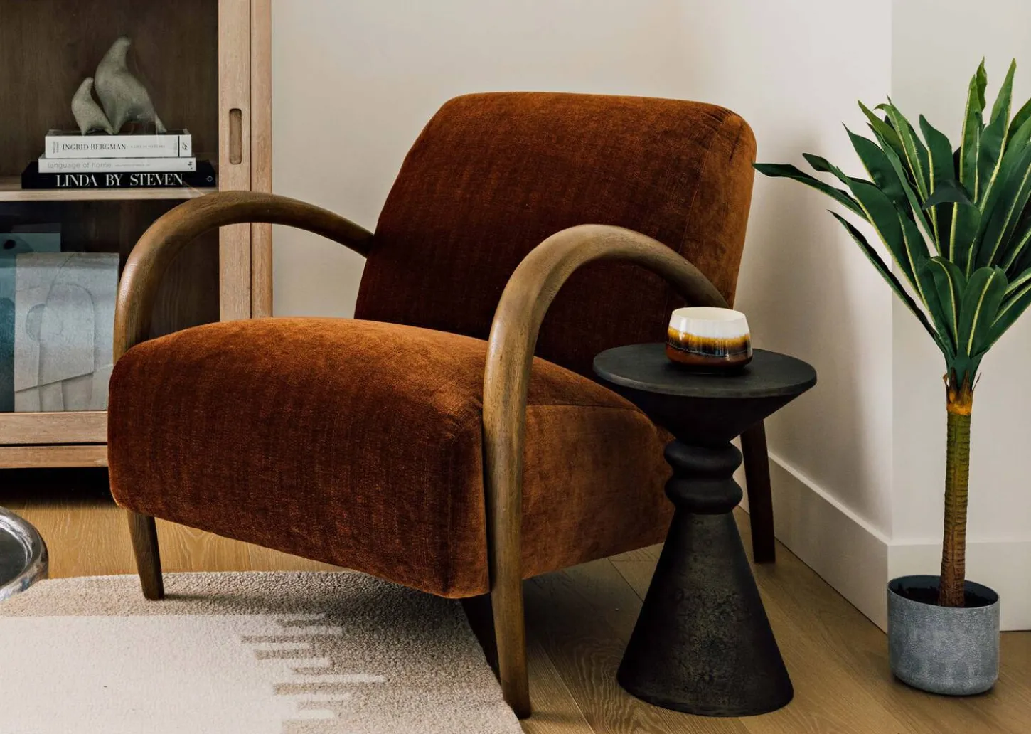 Marsala Recycled Metal Accent Table -Bronze
