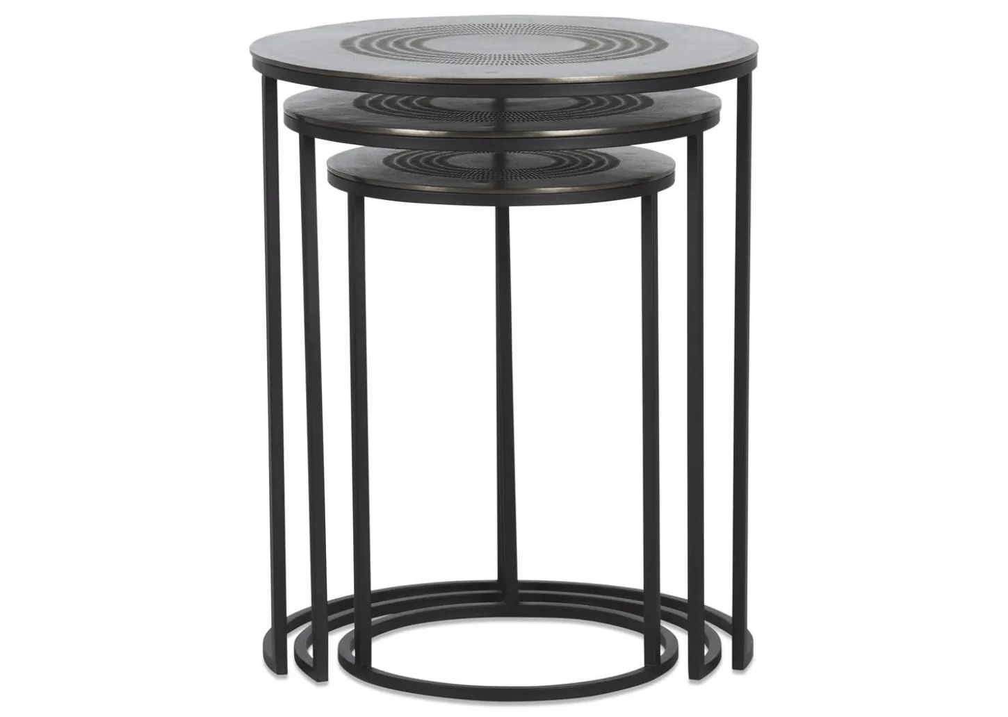 Modello Recycled Metal Nesting Table Set -Charcoal