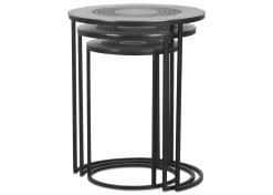 Modello Recycled Metal Nesting Table Set -Charcoal