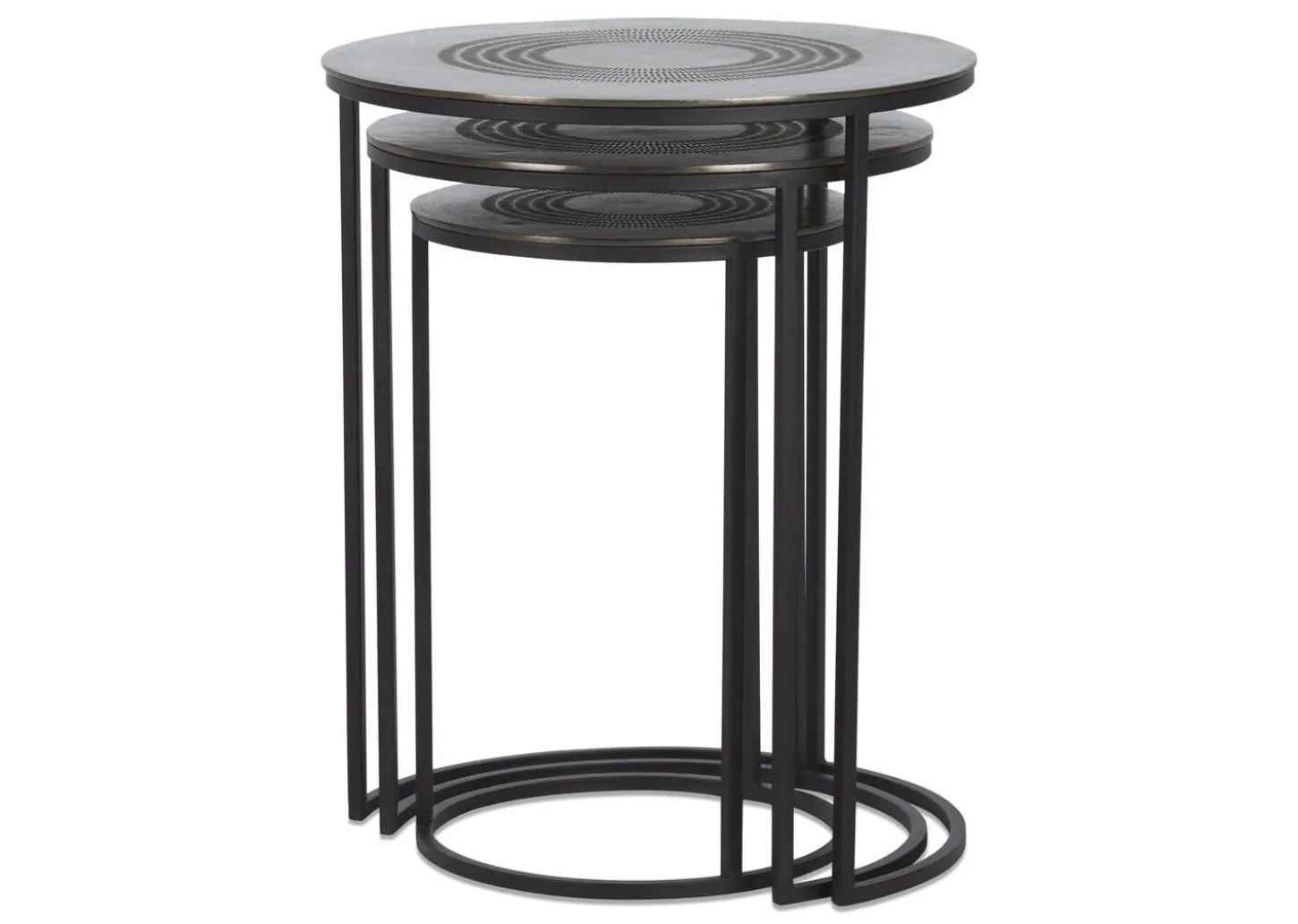 Modello Recycled Metal Nesting Table Set -Charcoal