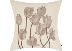 Ramea Cotton Floral Pillow 20x20 Ivory/Brown