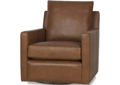 Sadie Leather Swivel Armchair -Arlo Rum