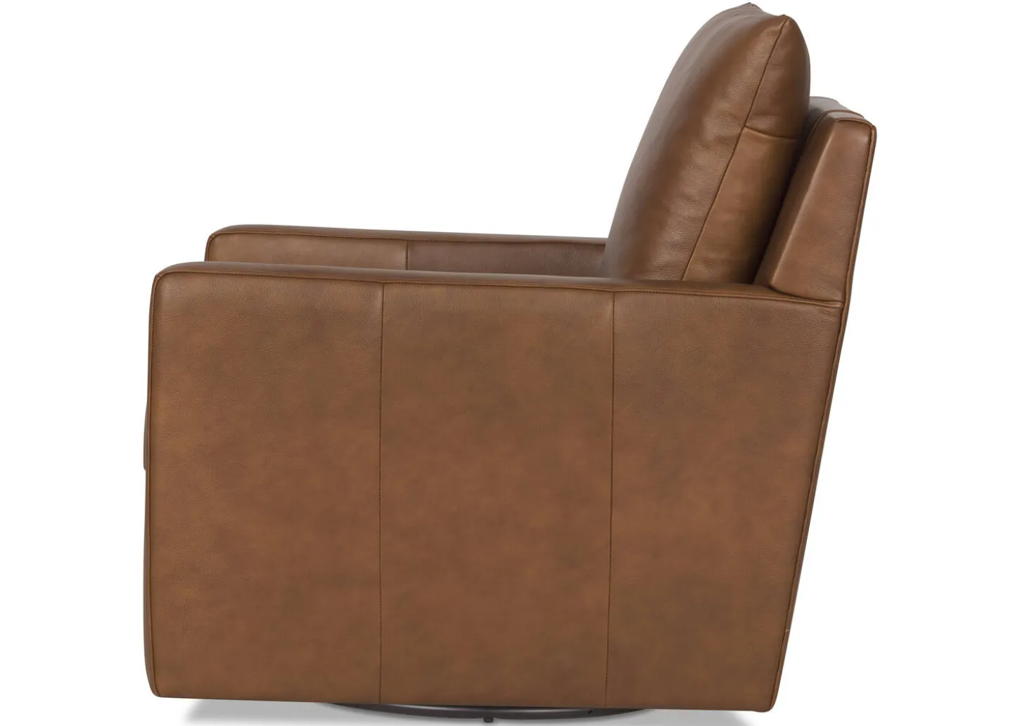 Sadie Leather Swivel Armchair -Arlo Rum