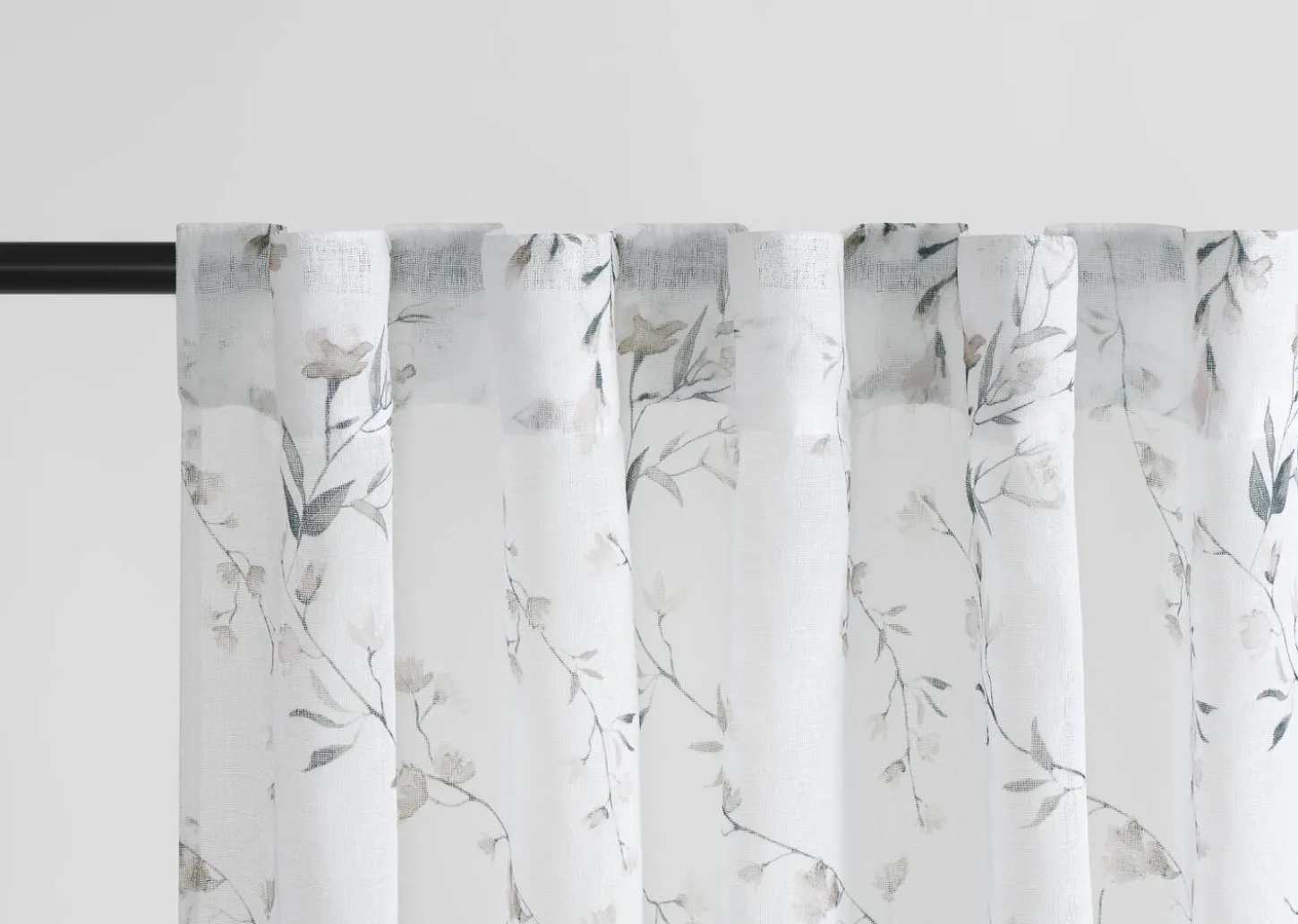 Sally Floral Sheer Curtain Panel 96" Ivory/Multi