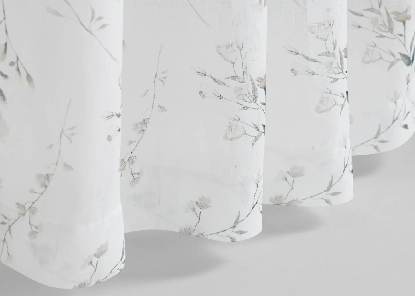 Sally Floral Sheer Curtain Panel 96" Ivory/Multi