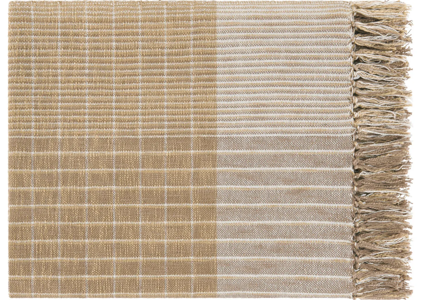 Stevie Cotton Plaid Throw Fawn/Multi