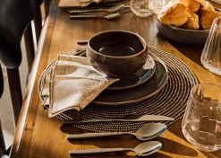 Tusket 16 piece Dish Set Brown