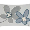 Zena Cotton Floral Pillow 14x24 Iv/Blue