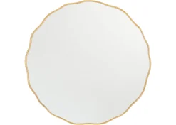 Zina Wavy Round Wall Mirror Brass