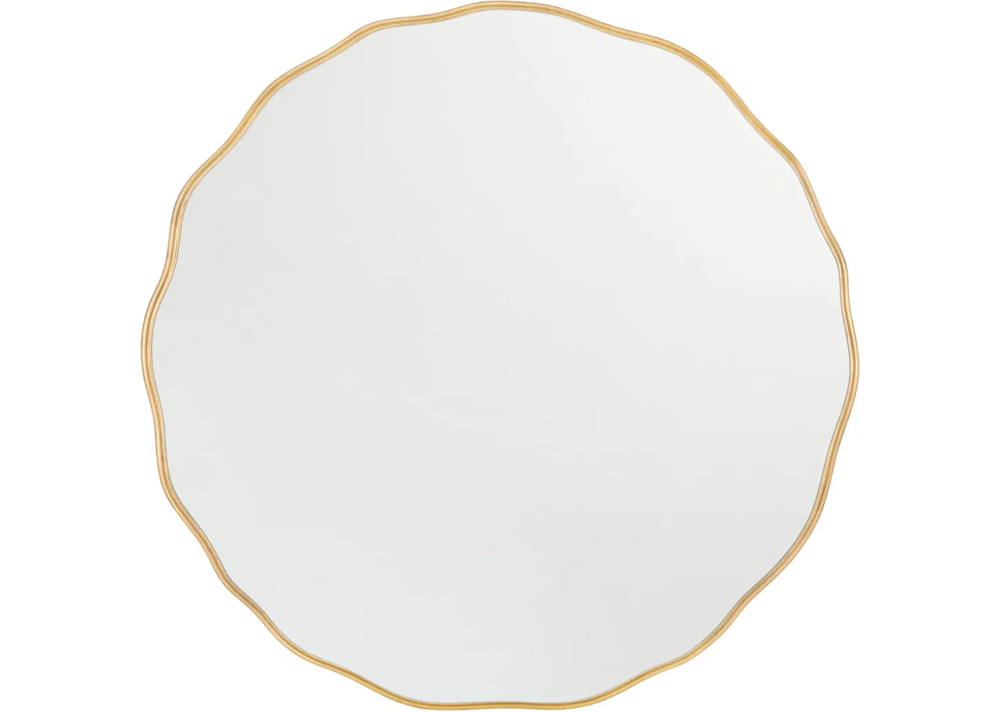 Zina Wavy Round Wall Mirror Brass